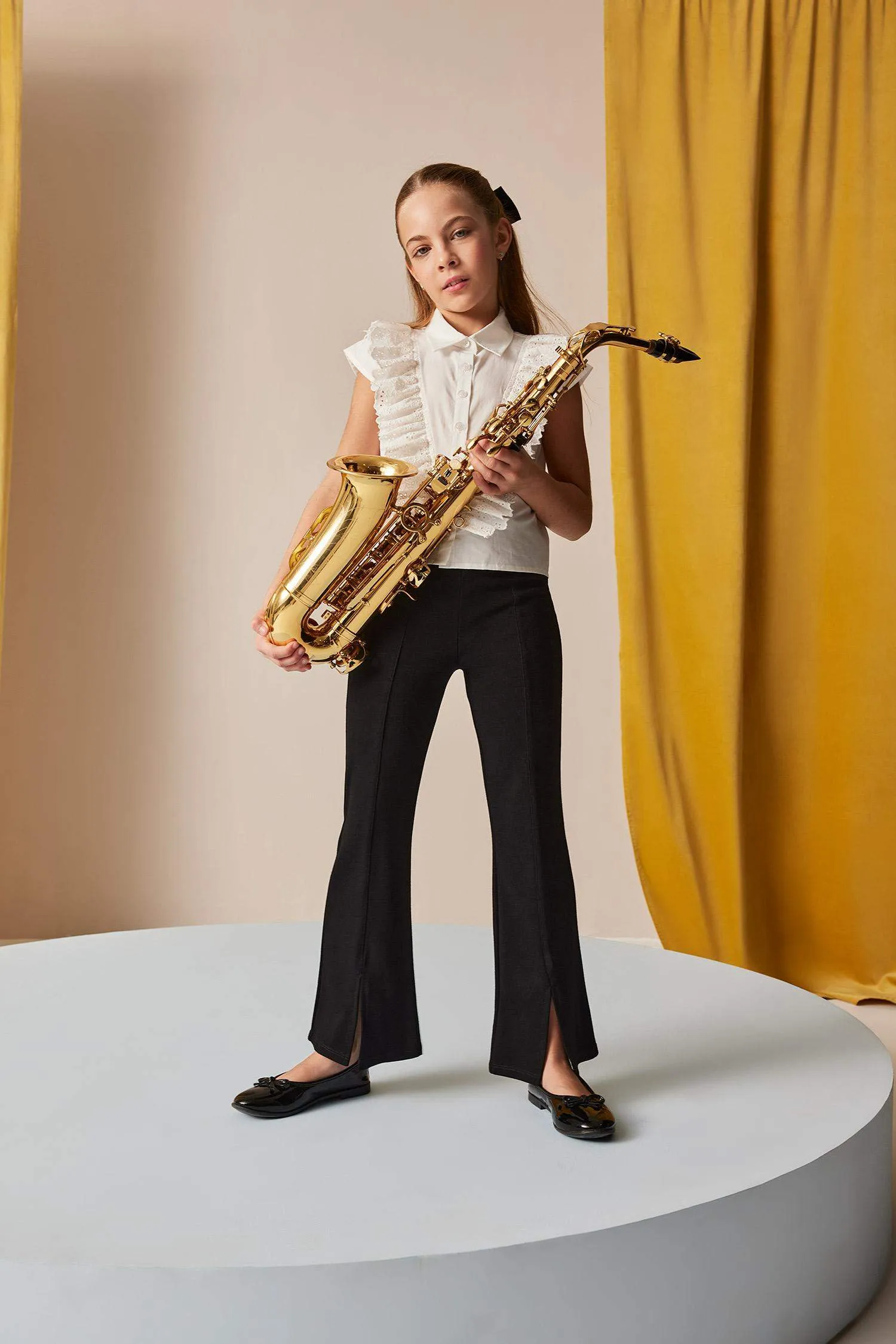 Girl Flare Fit Slit Pants