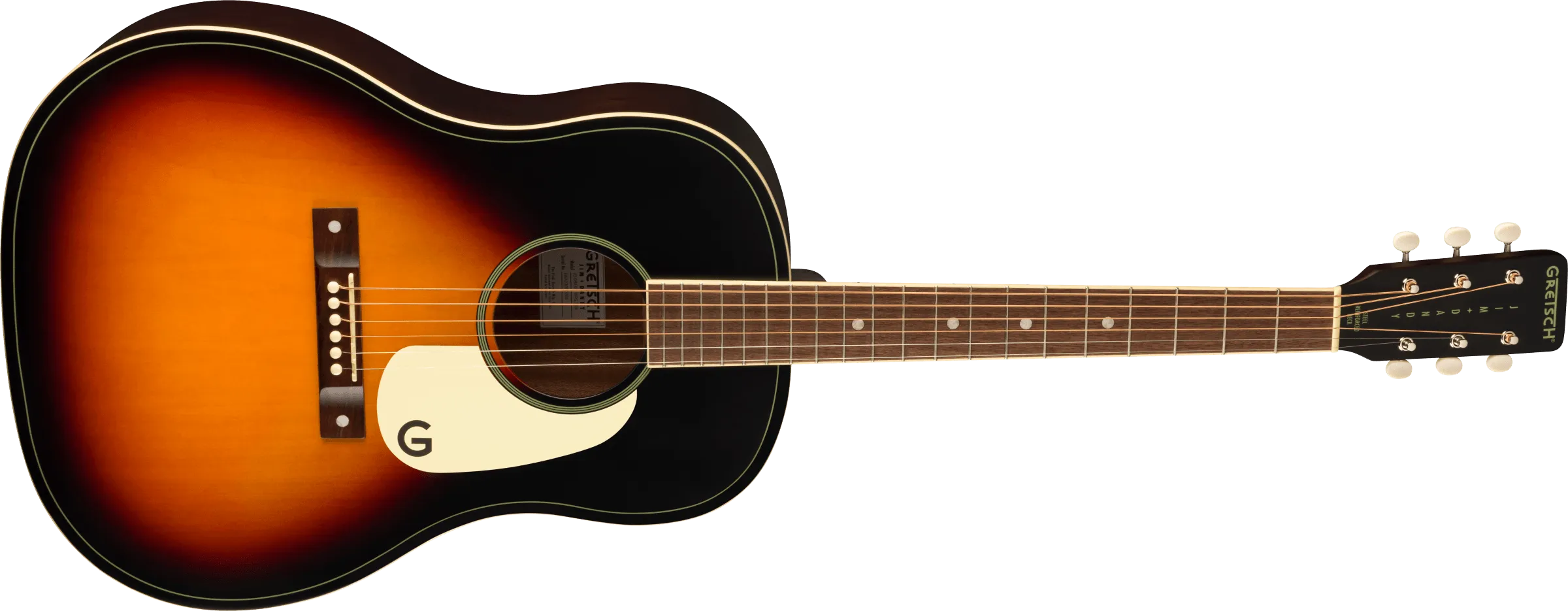 Gretsch Jim Dandy™ Dreadnought, Walnut Fingerboard, White Pickguard, Rex Burst