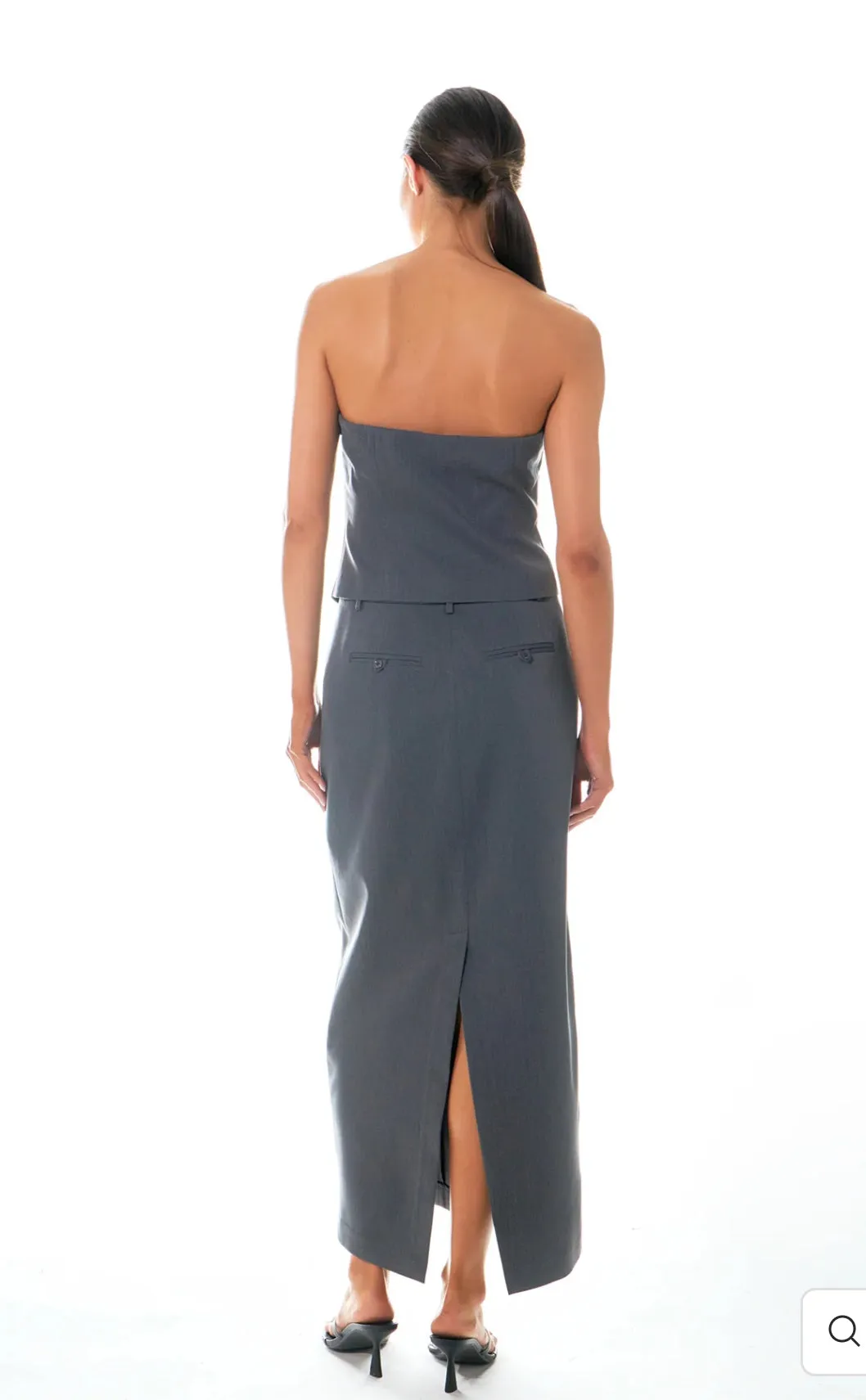 Grey Draped Corset Top