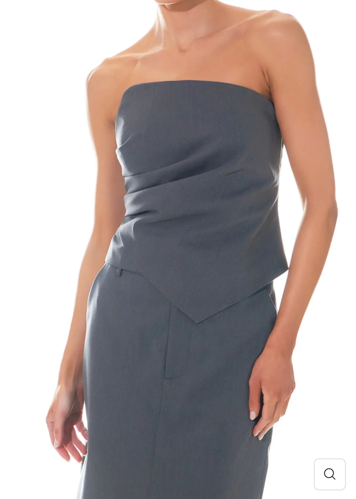 Grey Draped Corset Top