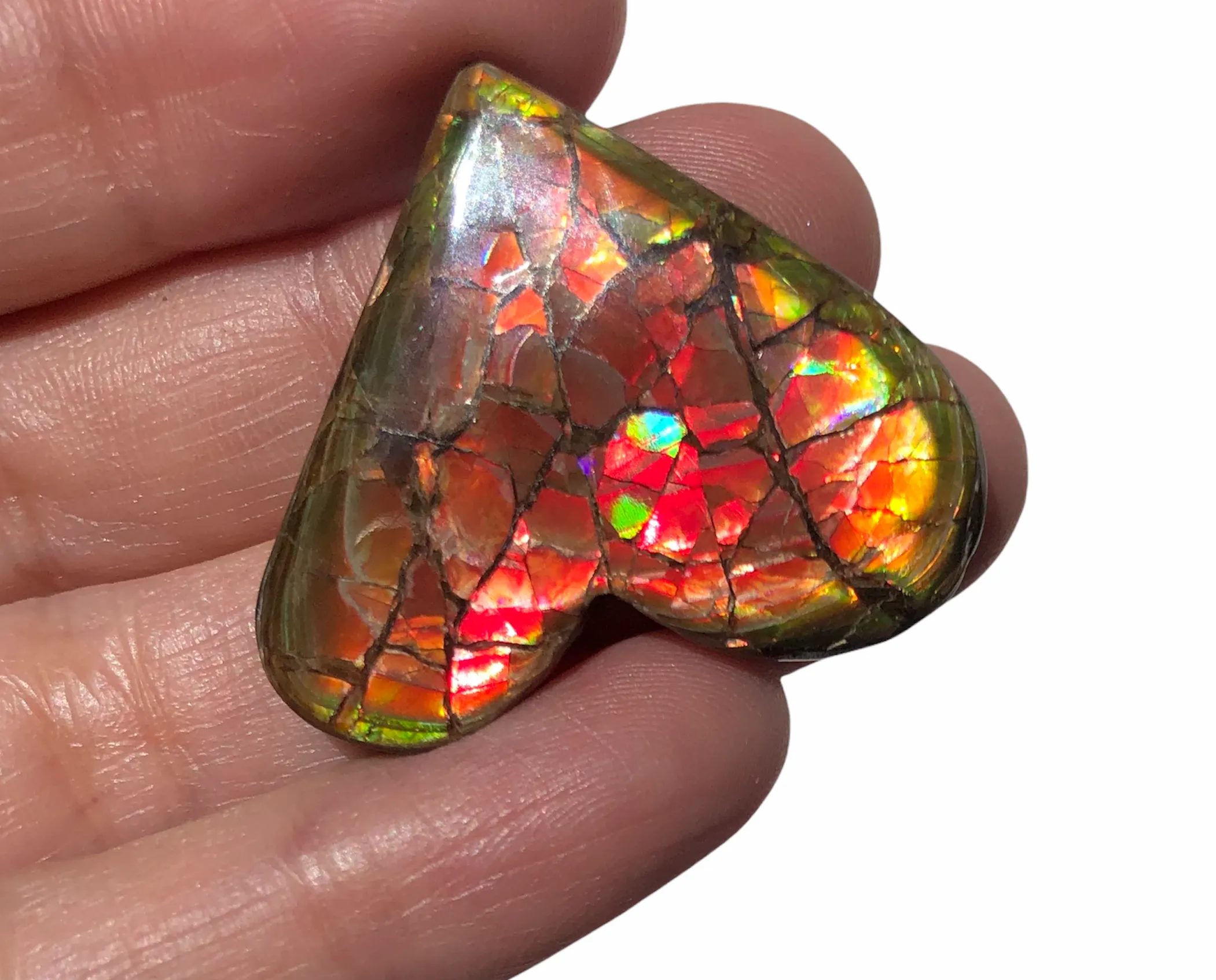Heart shapedl  Free Form . Hand Polished, FFN 381 ナチュラル　ルース　アンモライト フリーフォーム
