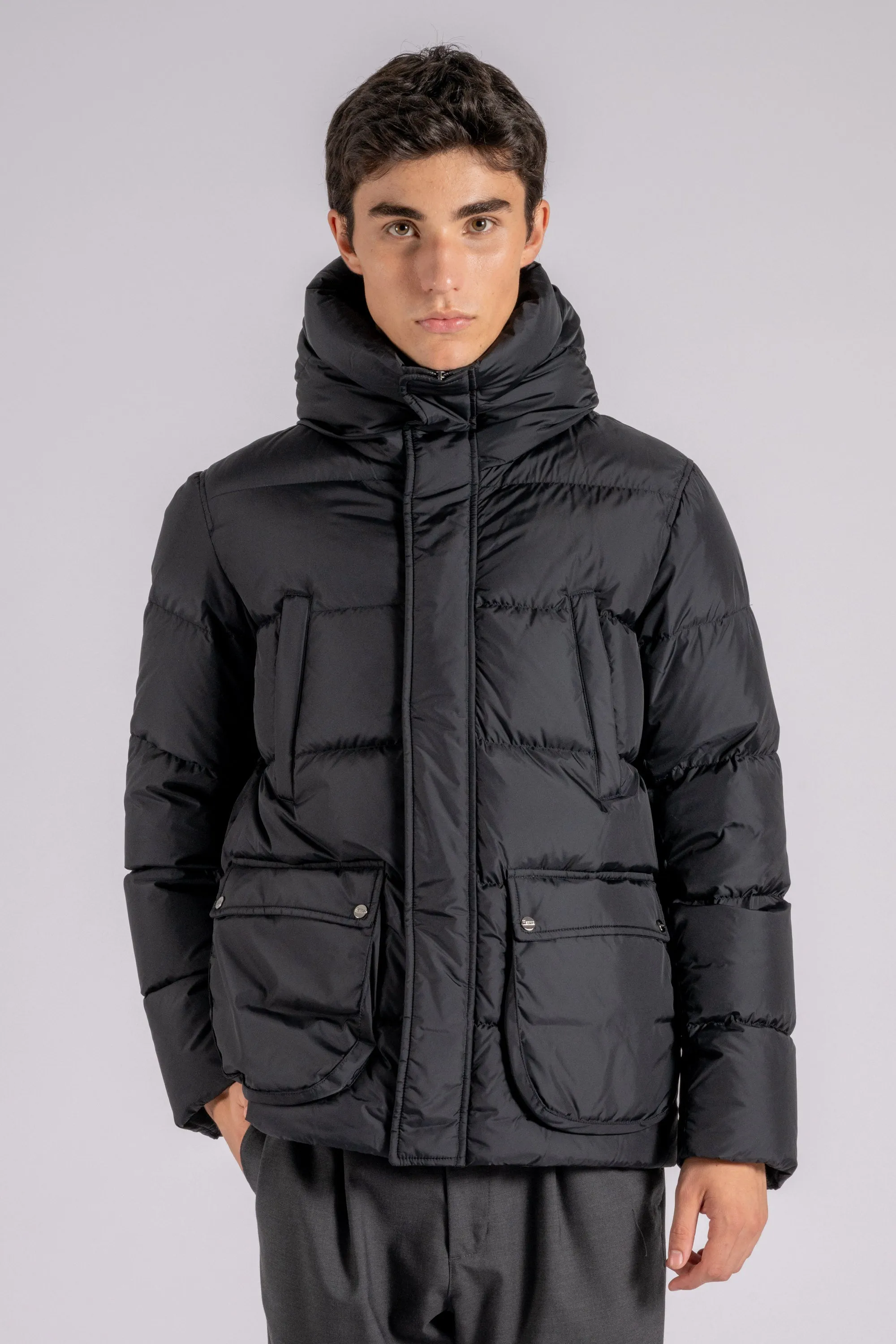 Herno Piumino Bomber Multi Tasche 100% Poliammide Nero