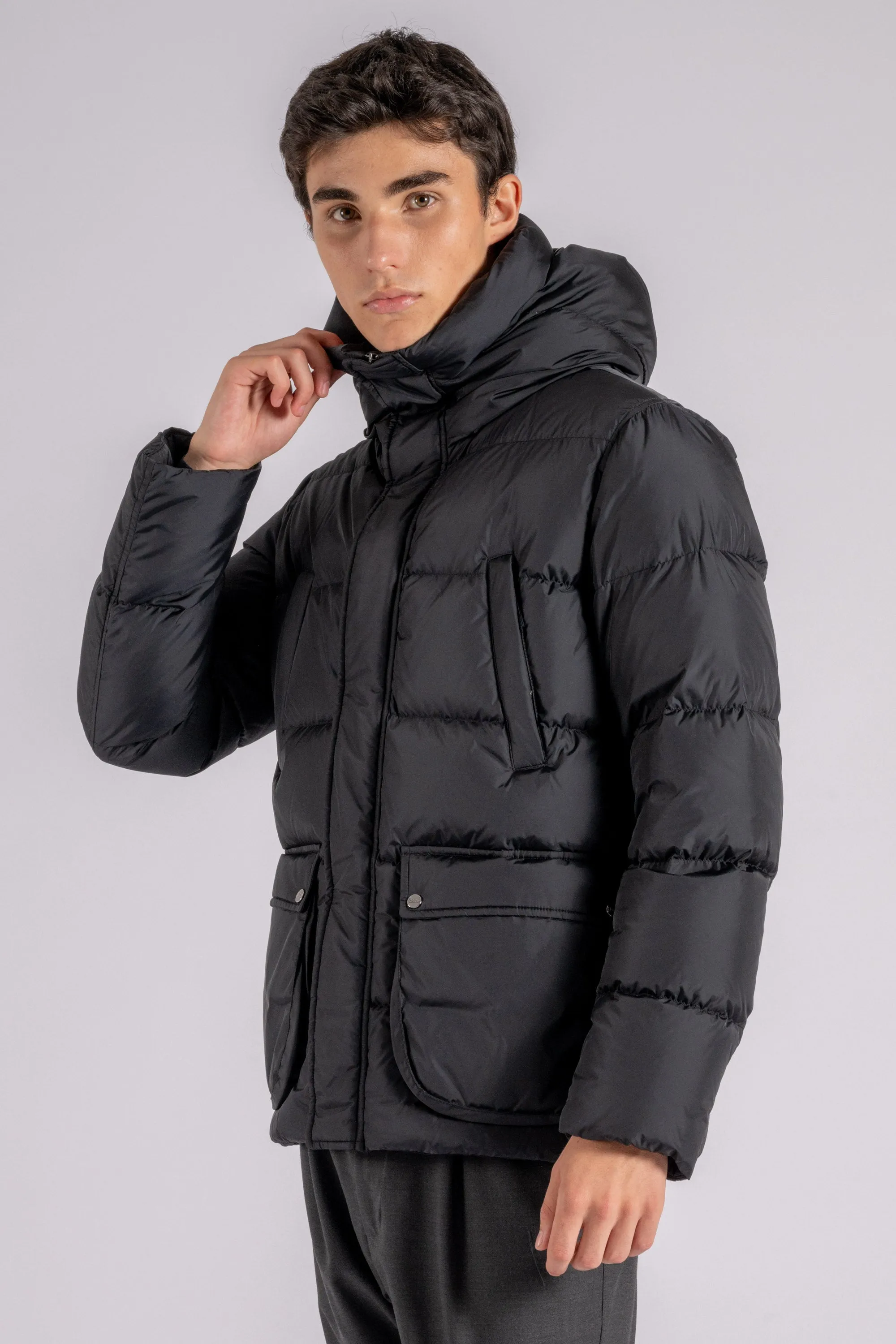 Herno Piumino Bomber Multi Tasche 100% Poliammide Nero