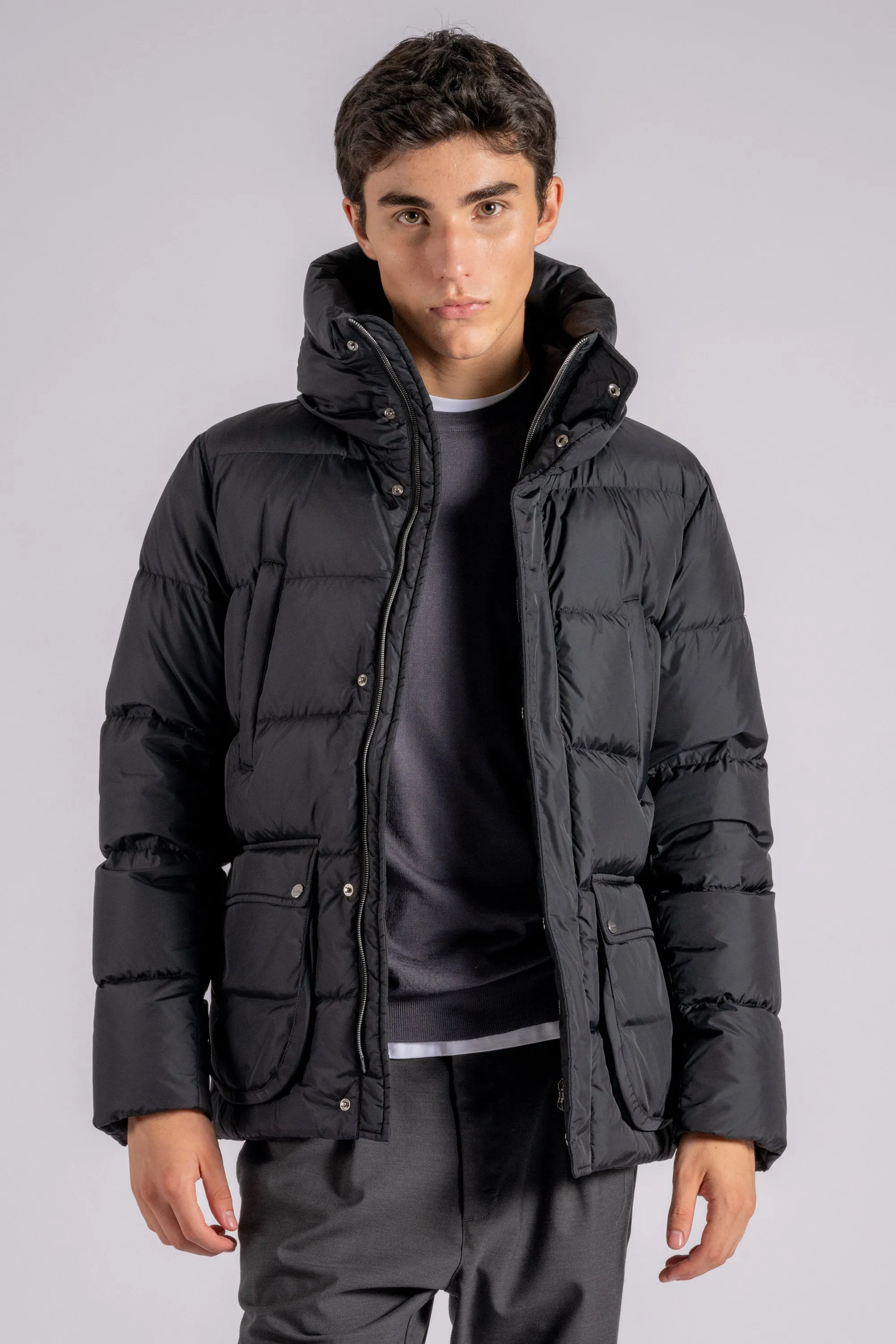 Herno Piumino Bomber Multi Tasche 100% Poliammide Nero