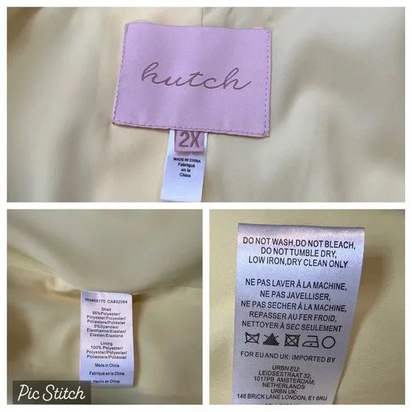 Hutch Yellow Satin Blazer Plus 2X Anthropologie 2 Button Front Bright Workwear