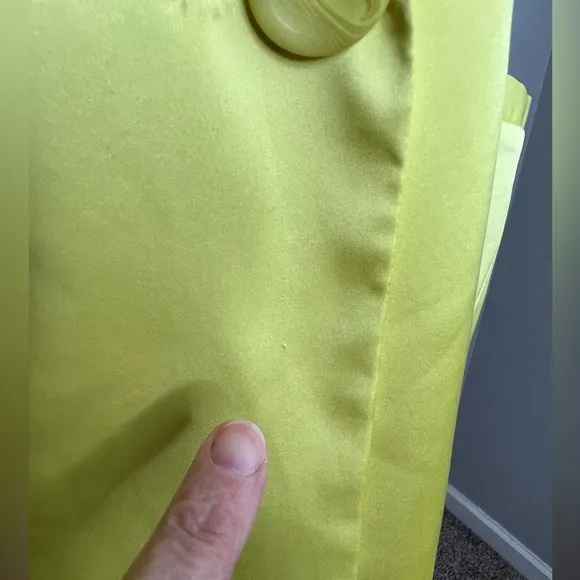 Hutch Yellow Satin Blazer Plus 2X Anthropologie 2 Button Front Bright Workwear