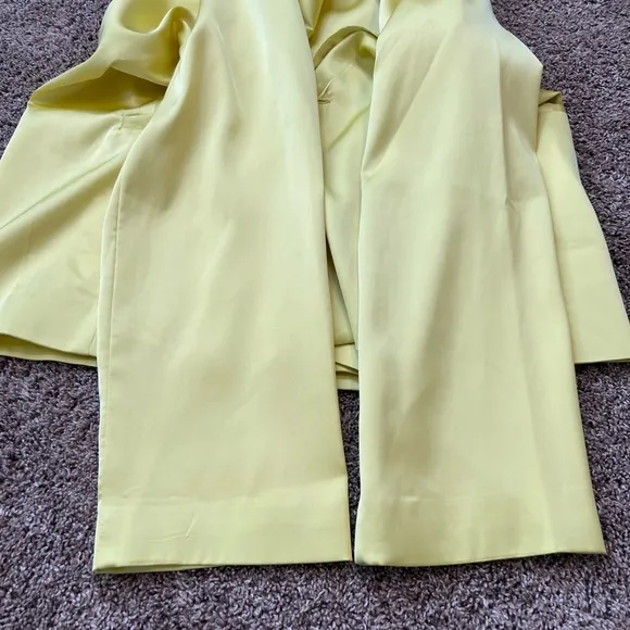 Hutch Yellow Satin Blazer Plus 2X Anthropologie 2 Button Front Bright Workwear