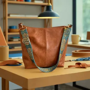 Isla’s Rustic Bloom | Artisan-Style Leather Shoulder Bag