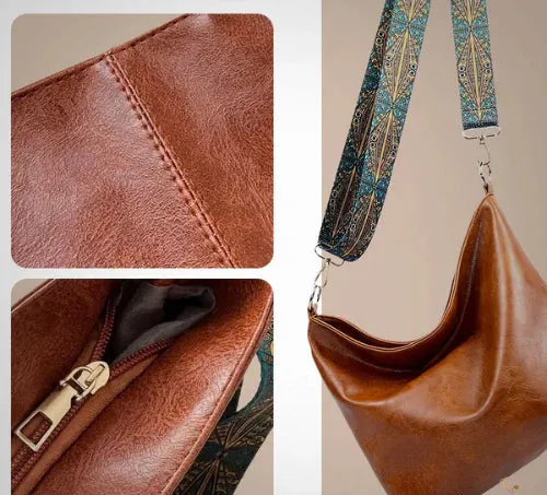 Isla’s Rustic Bloom | Artisan-Style Leather Shoulder Bag