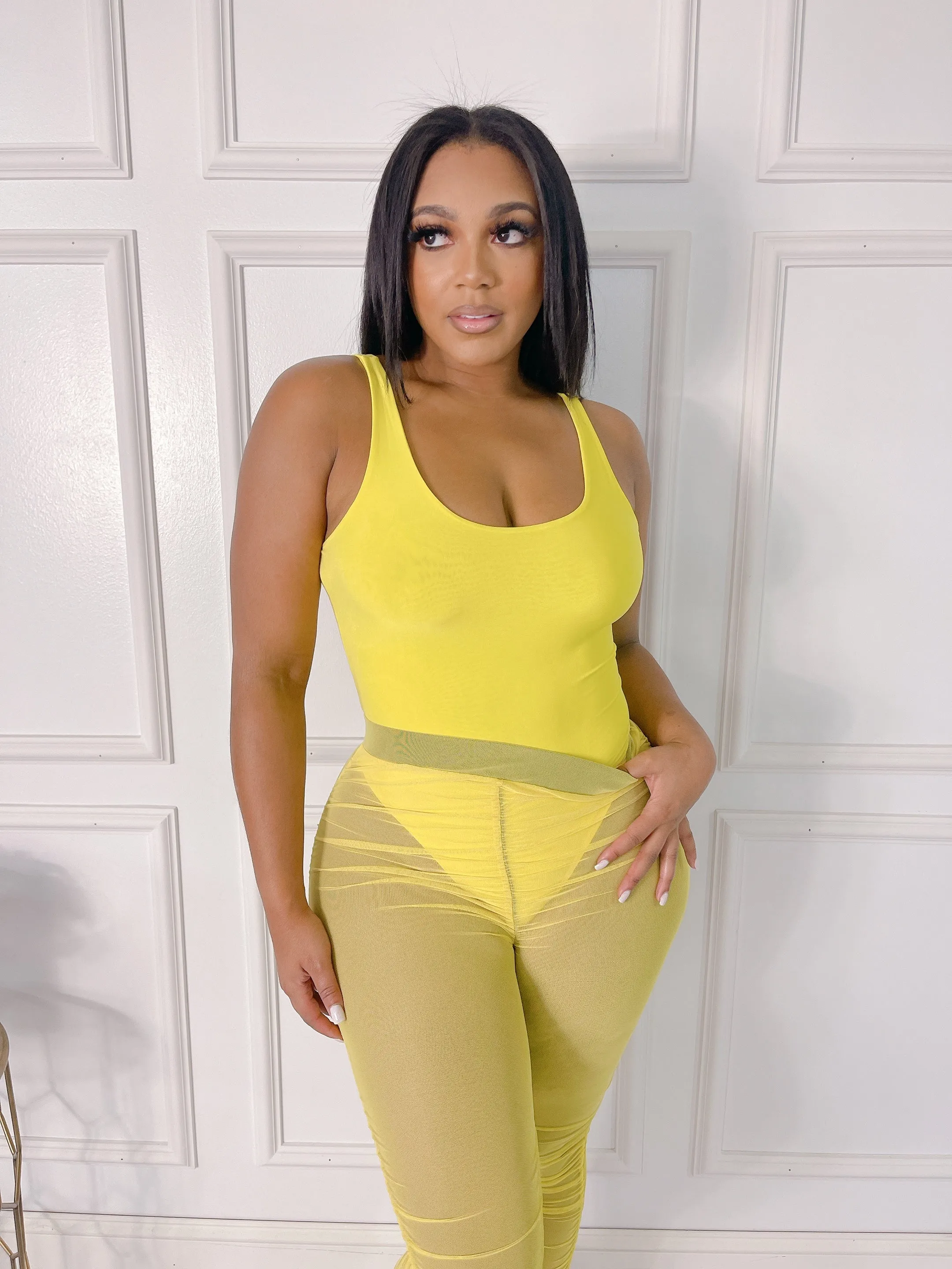 J3513P-Double Lining Tank Bodysuit
