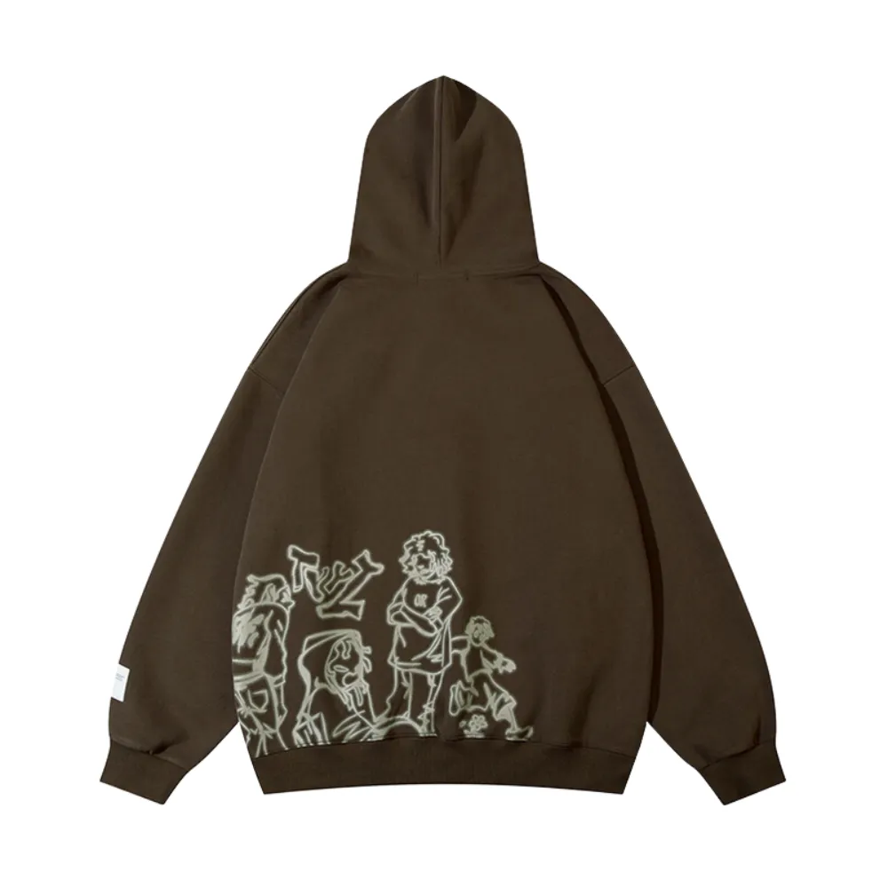 Japanese Cartoon Graffiti Cotton Hoodie