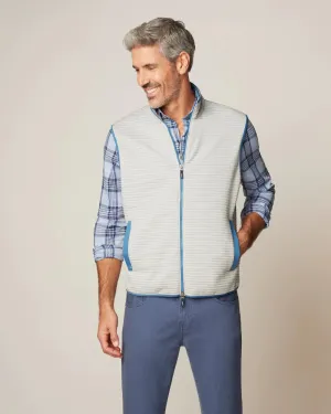 Johnnie O - Notch Quilted Knit Vest - Light Gray