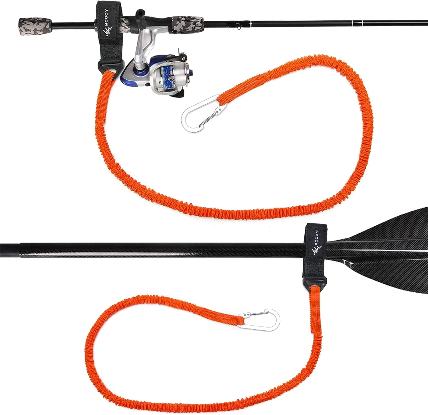 Kayak Paddle Tether/Coiled Kayak Fishing Leash with Carabiner for Paddle, Rod SUP Kayaking Accessories
