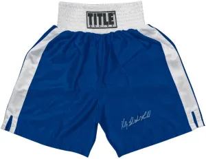 Kelly Pavlik Signed Title Blue & White Trim Boxing Trunks w/The Ghost - (SS COA)