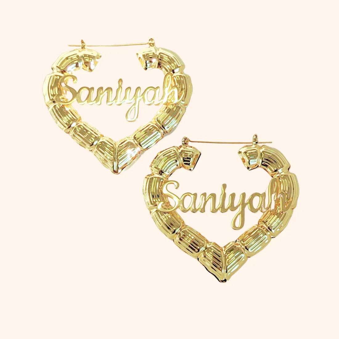 Kids Heart Bamboo Name Hoops