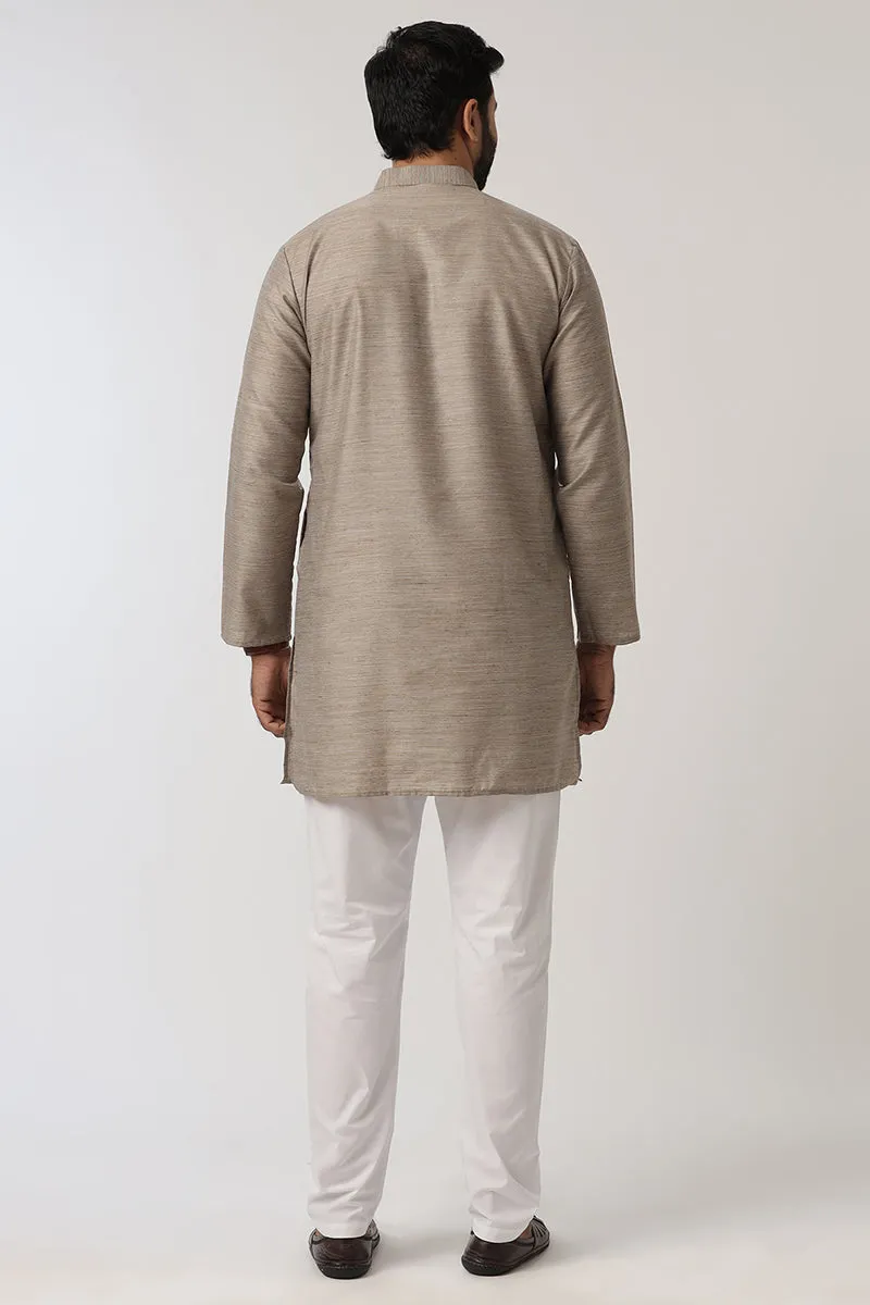 Kraft - Dark Gray Long Kurtas for Men | Uathayam