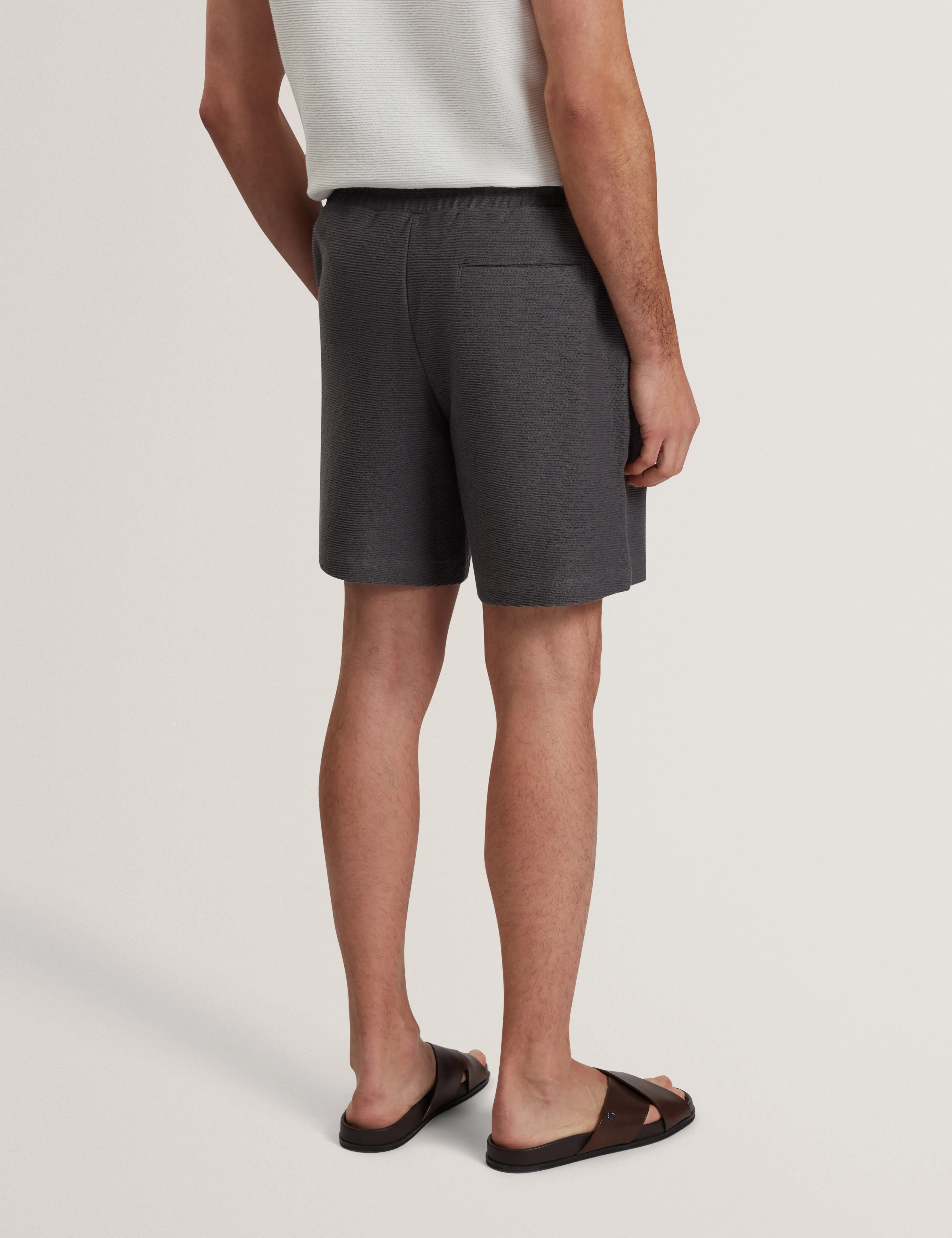 Ladislo Regular Cotton Drawstring Shorts Dk-Grey