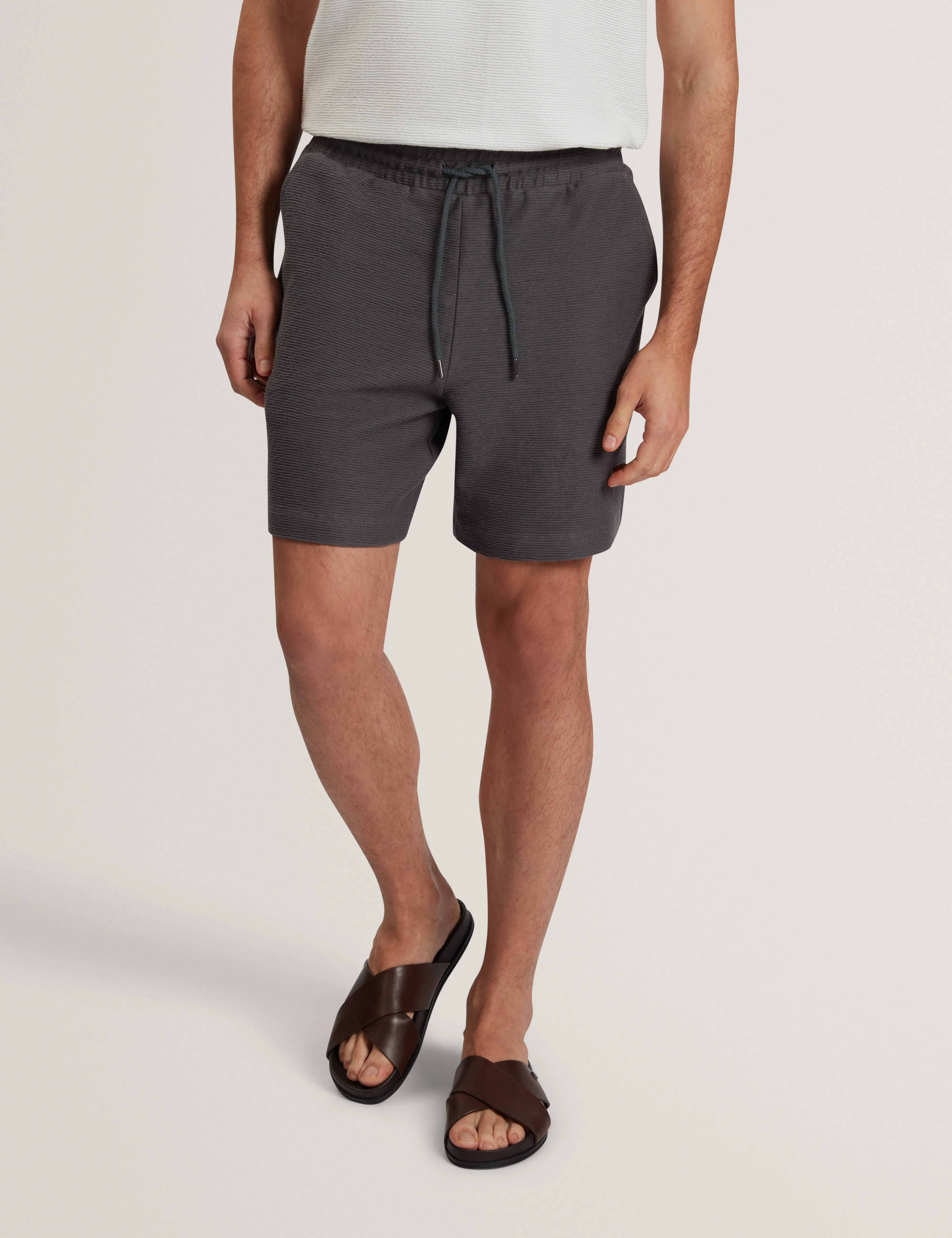 Ladislo Regular Cotton Drawstring Shorts Dk-Grey