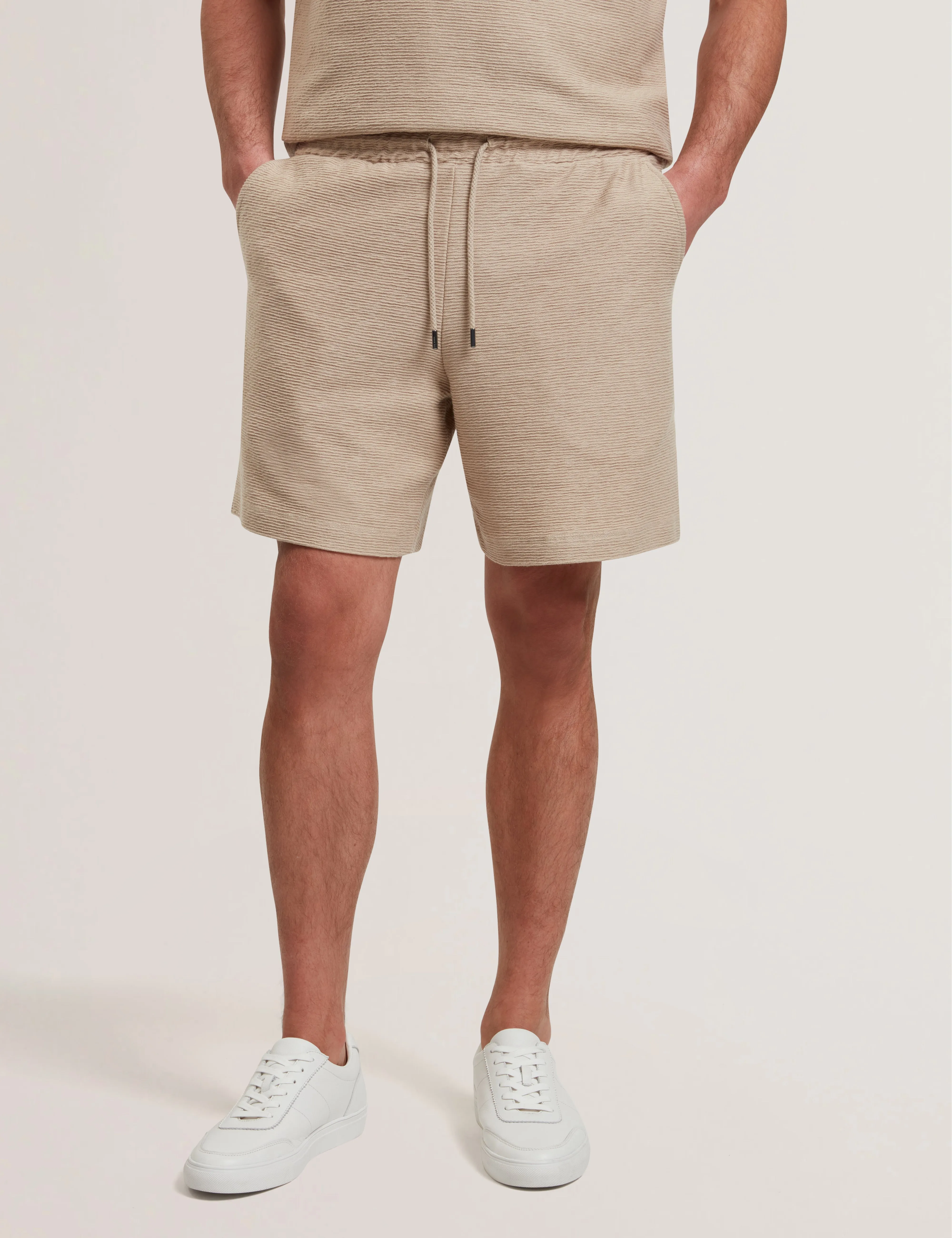 Ladislo Regular Cotton Drawstring Shorts Taupe