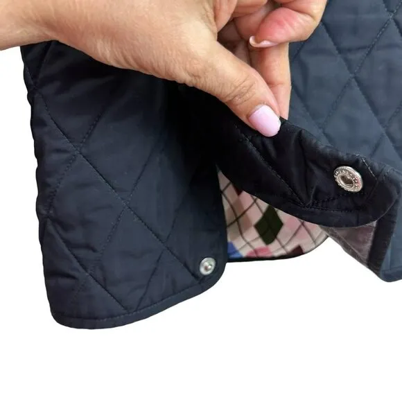 Land's End Jacket Blouson Quilted Batting Zipper Blue Women's Size Small
