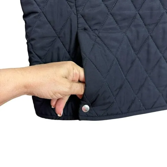Land's End Jacket Blouson Quilted Batting Zipper Blue Women's Size Small