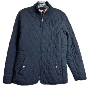 Land's End Jacket Blouson Quilted Batting Zipper Blue Women's Size Small