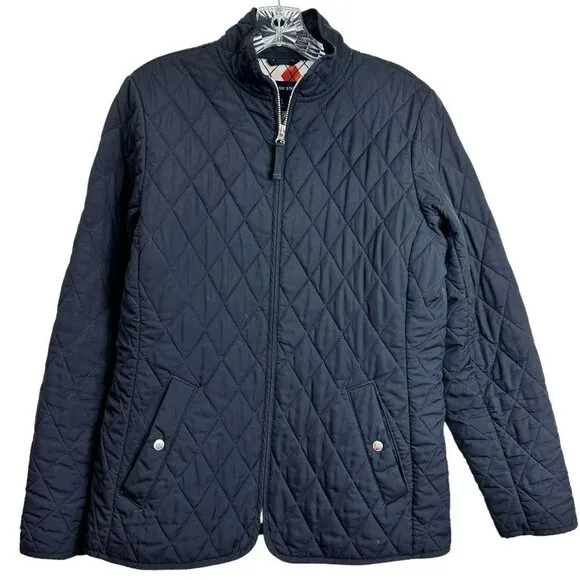 Land's End Jacket Blouson Quilted Batting Zipper Blue Women's Size Small
