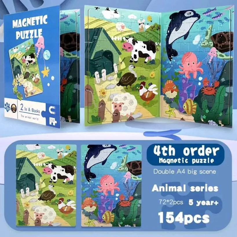 Level-Up Magnetic Jigsaw Puzzle Sets A4 Sized Book - Ages 3  Years