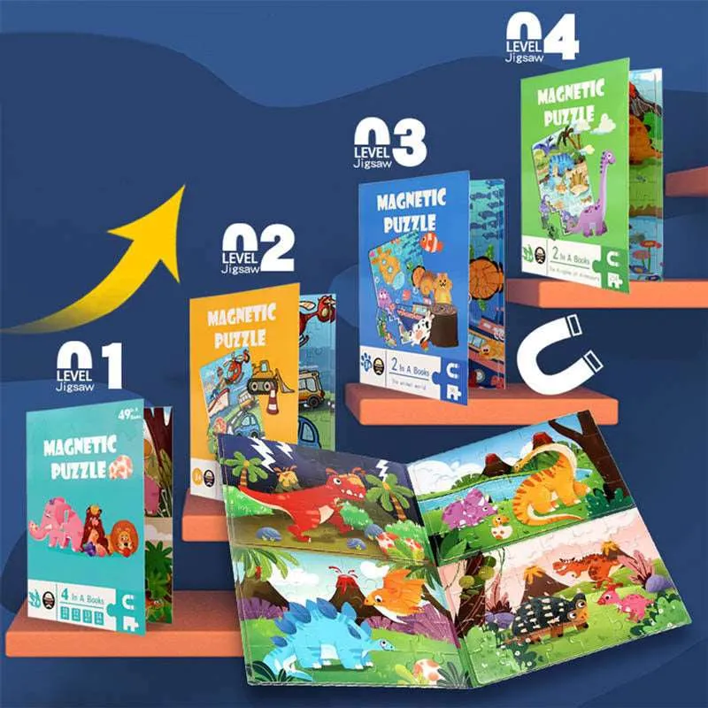 Level-Up Magnetic Jigsaw Puzzle Sets A4 Sized Book - Ages 3  Years