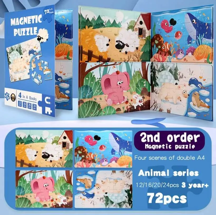 Level-Up Magnetic Jigsaw Puzzle Sets A4 Sized Book - Ages 3  Years