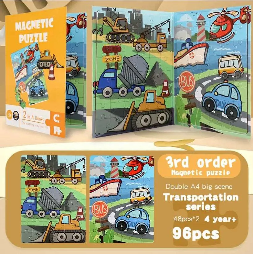Level-Up Magnetic Jigsaw Puzzle Sets A4 Sized Book - Ages 3  Years