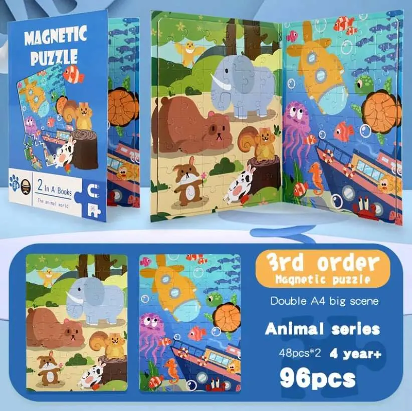 Level-Up Magnetic Jigsaw Puzzle Sets A4 Sized Book - Ages 3  Years