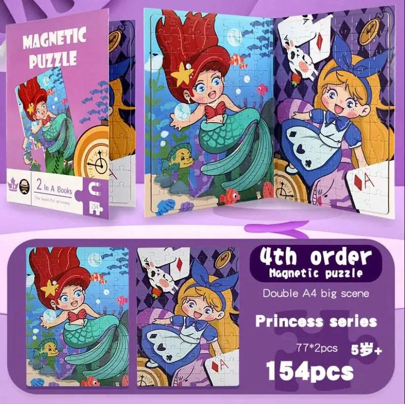 Level-Up Magnetic Jigsaw Puzzle Sets A4 Sized Book - Ages 3  Years