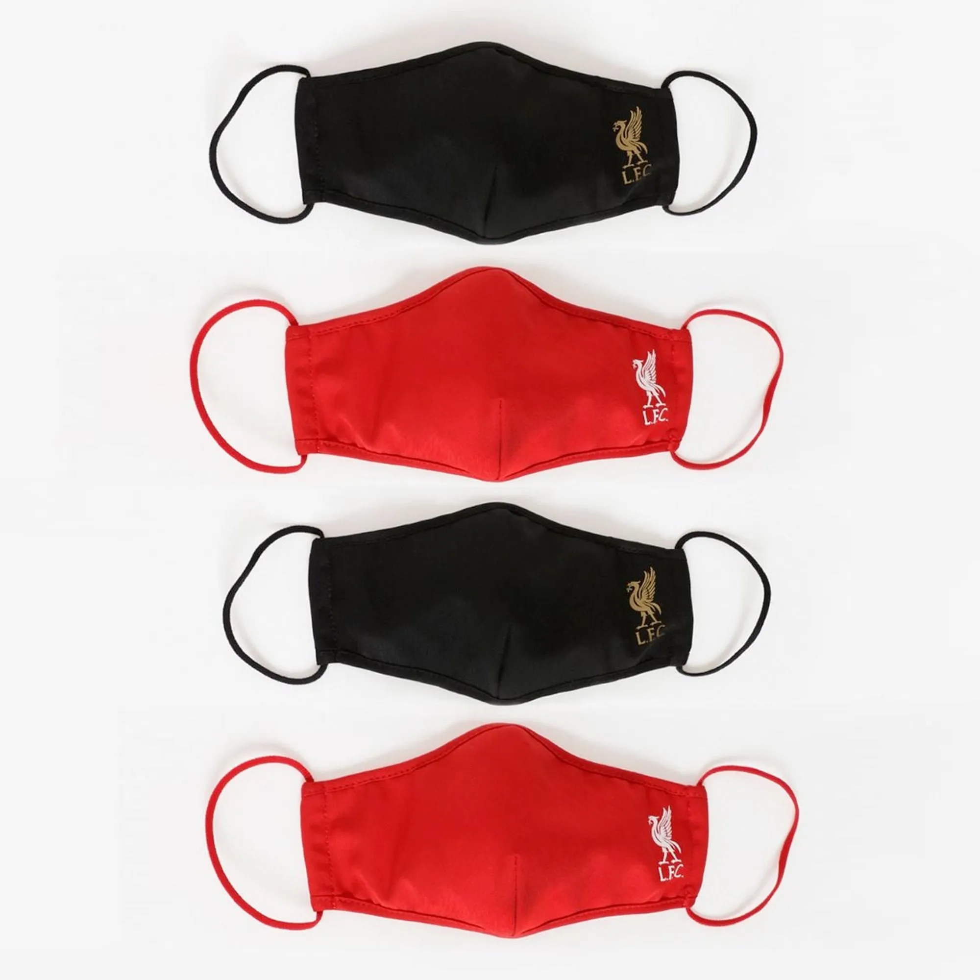 LFC Junior 4 Pack Shaped Black & Red Face Cover
