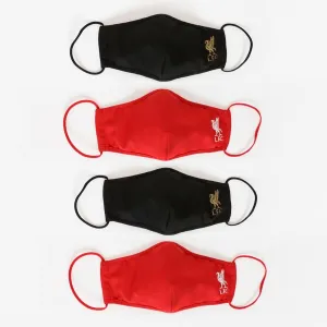 LFC Junior 4 Pack Shaped Black & Red Face Cover
