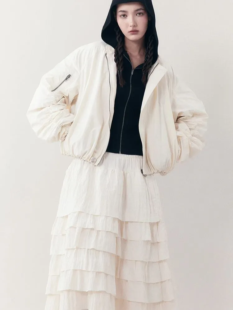 Lightweight Pleated Casual Short Jacket【s0000006393】