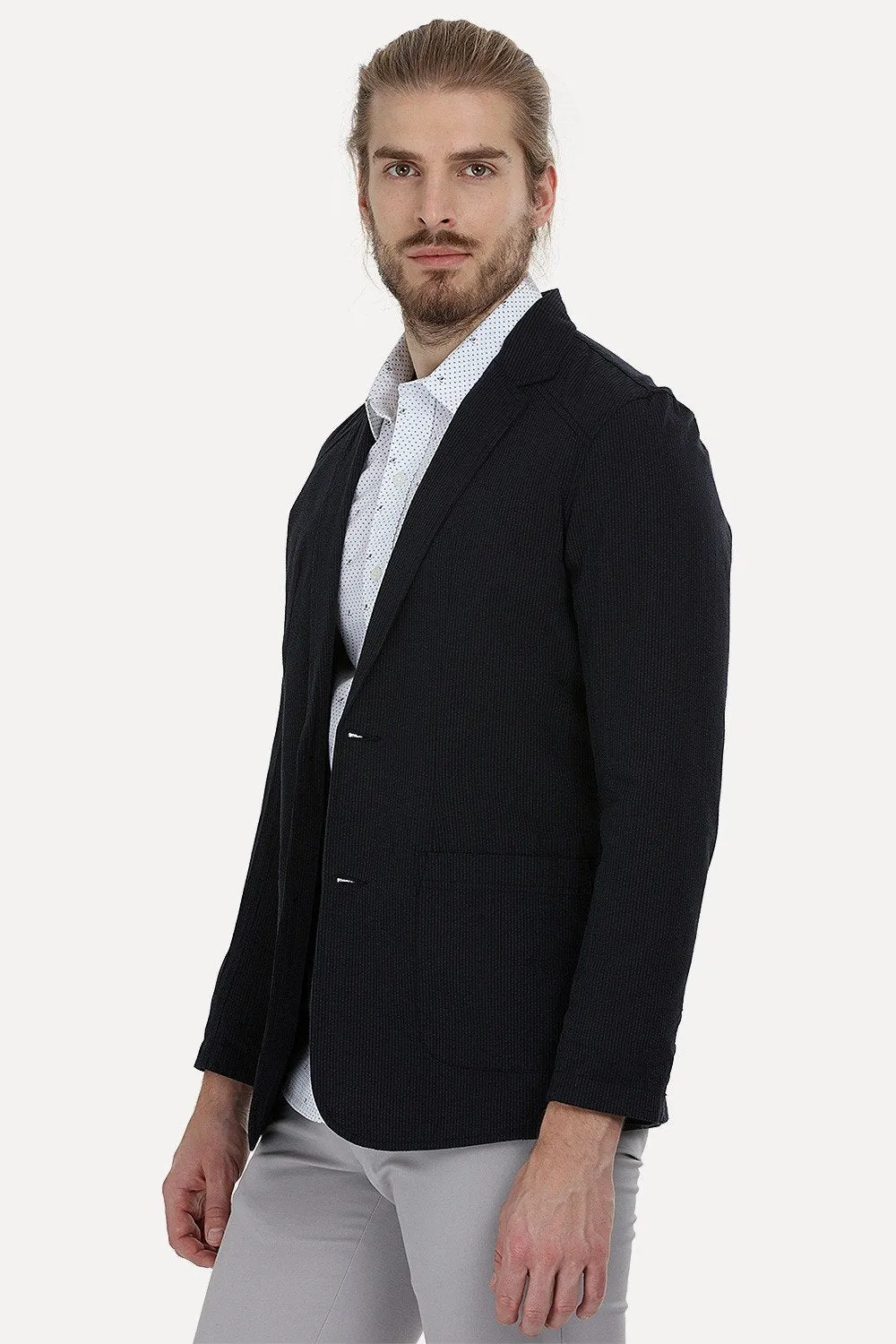 Lightweight Striped Casual Blazer