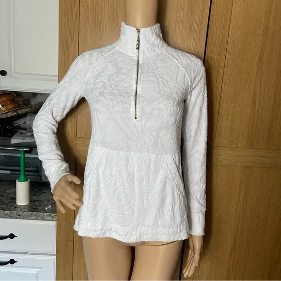 LILLY PULITZER XXS Skipper Popover French Terry White resort beach pool cruise