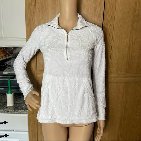 LILLY PULITZER XXS Skipper Popover French Terry White resort beach pool cruise