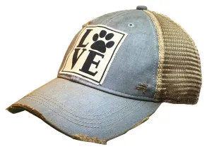 Love (PAW) Distressed Trucker Cap