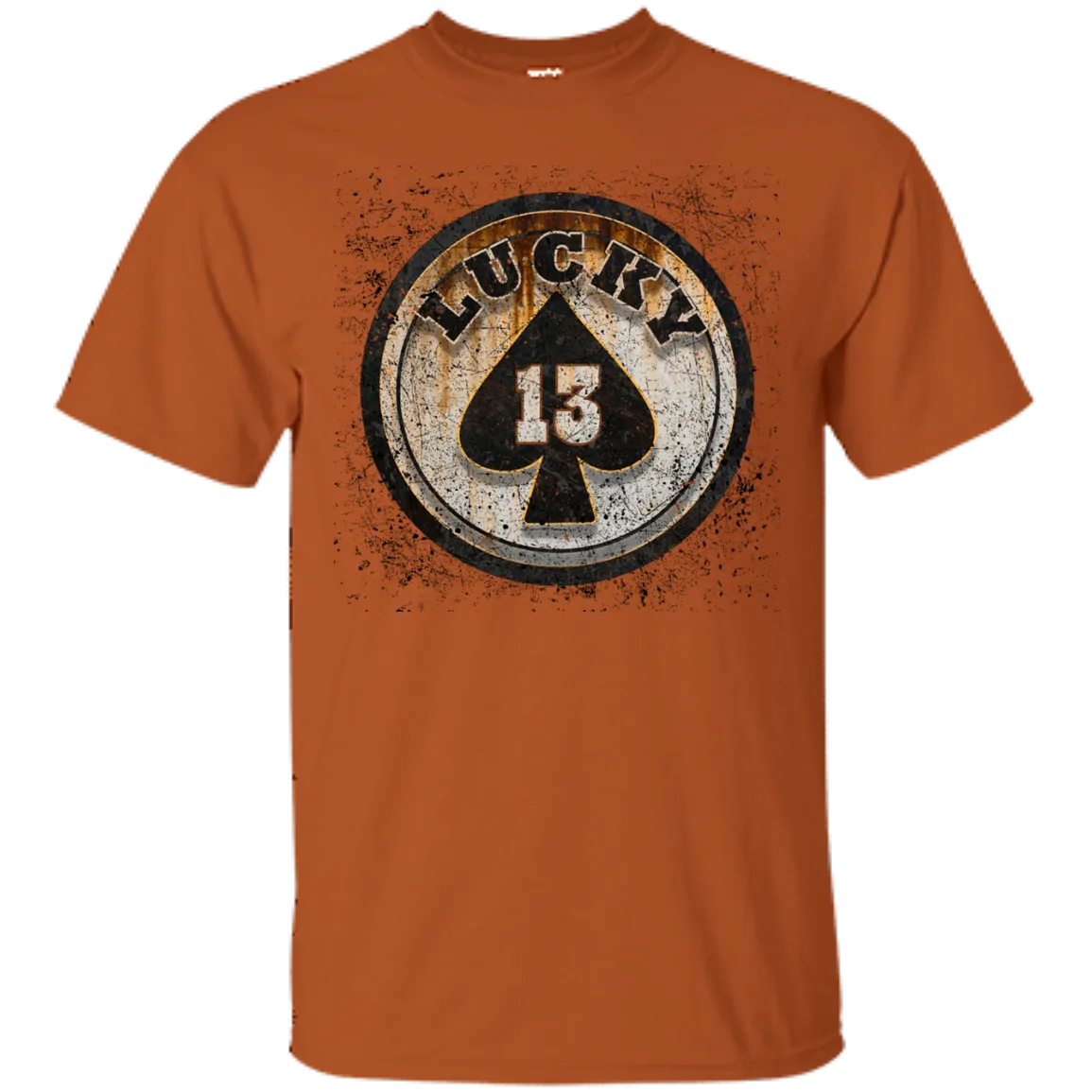 Lucky 13 Custom Worn T-shirt Skull Death Ghost Fear Rocker Hell Fashion