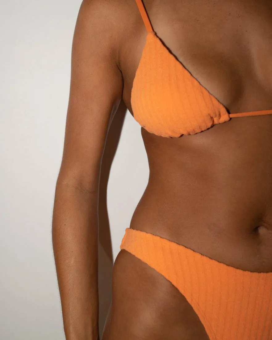 Lucky Rib Towelling Triangle Bikini Top