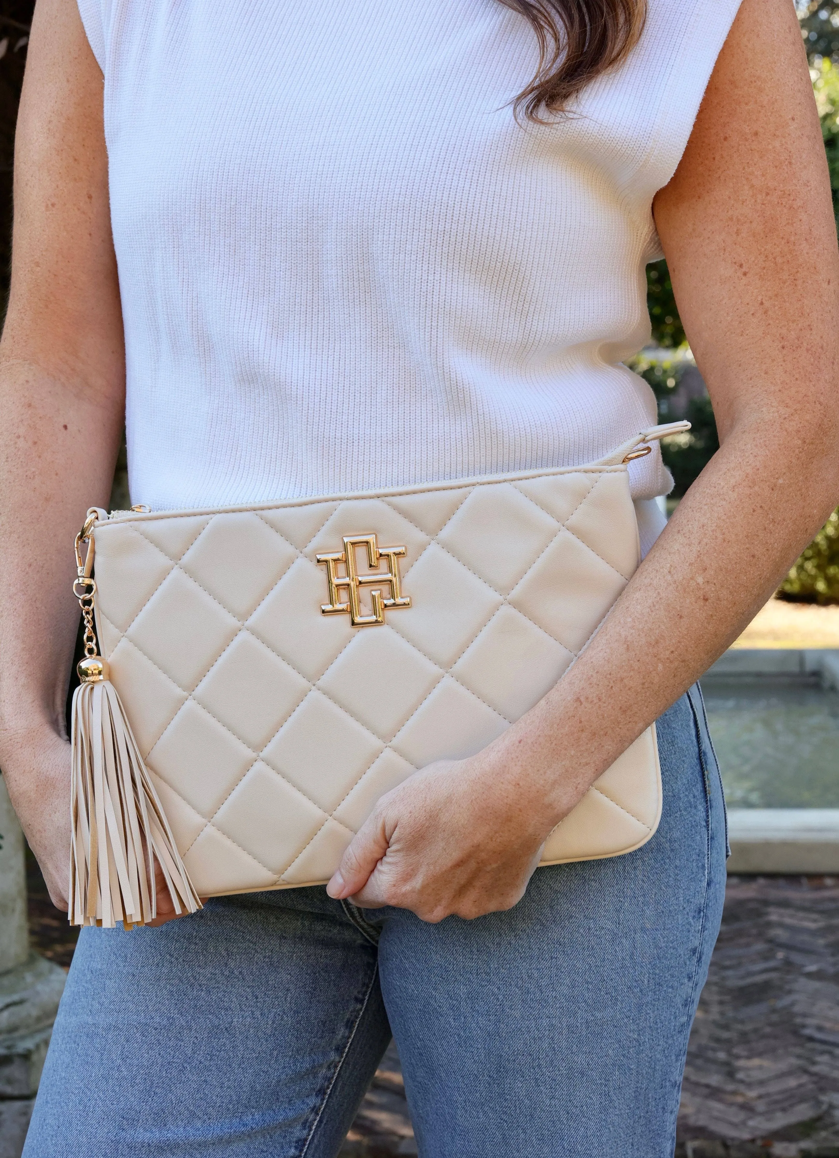 Madelyn Clutch/Crossbody CREAM QUILTED