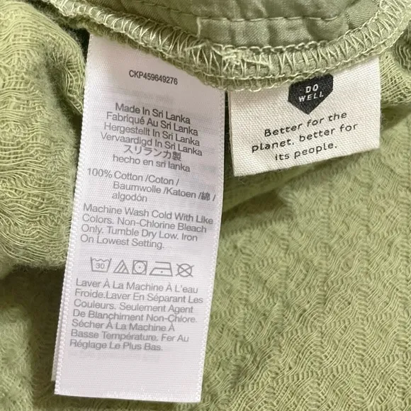 Madewell Quilted Pull-On Dolphin Shorts Cotton Green NWT