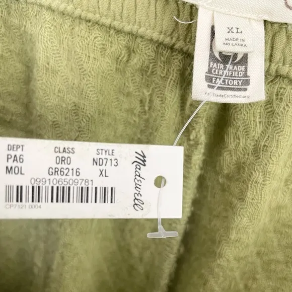 Madewell Quilted Pull-On Dolphin Shorts Cotton Green NWT