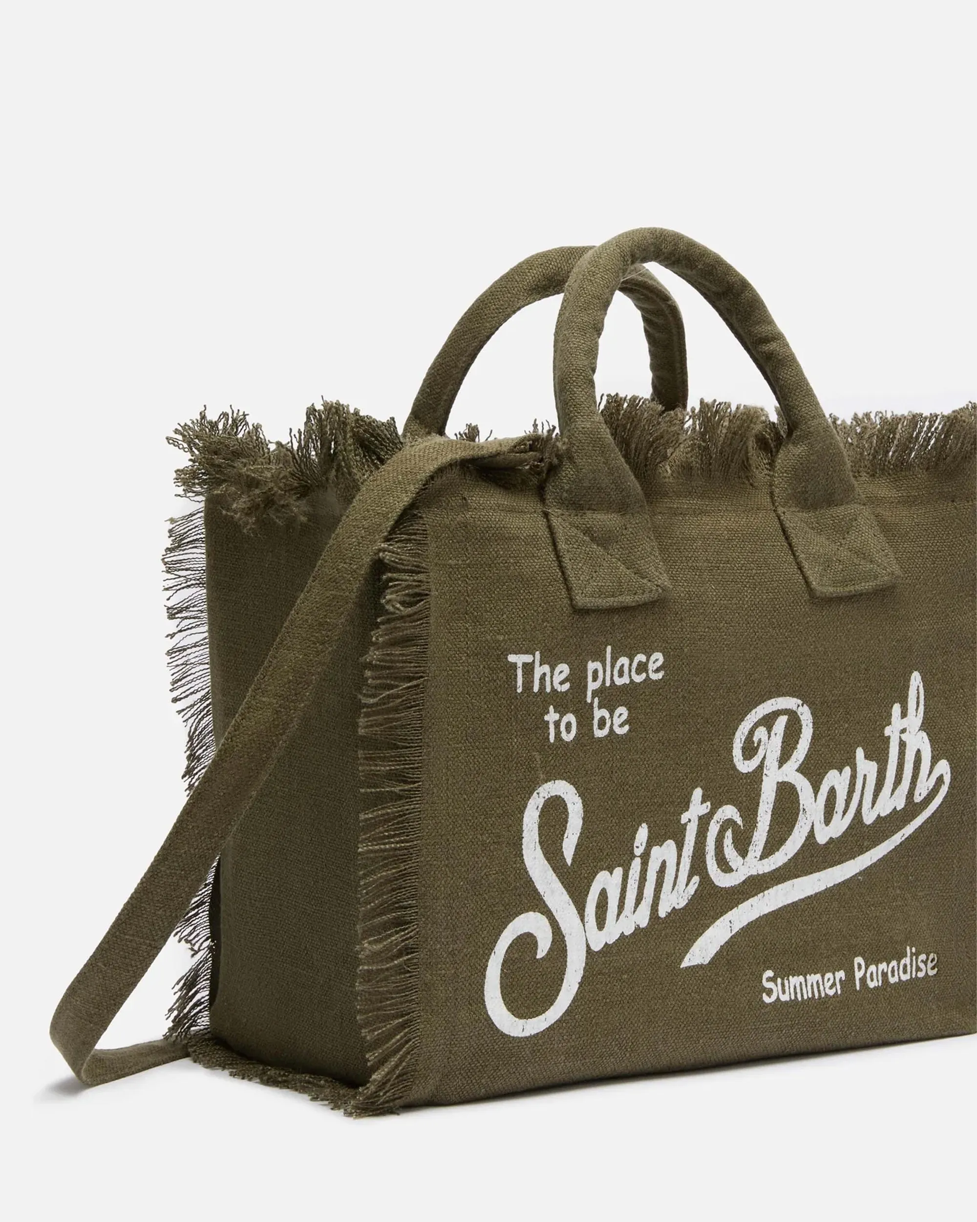 MC2 Saint Barth Borsa Colette i Lino Verde Militare