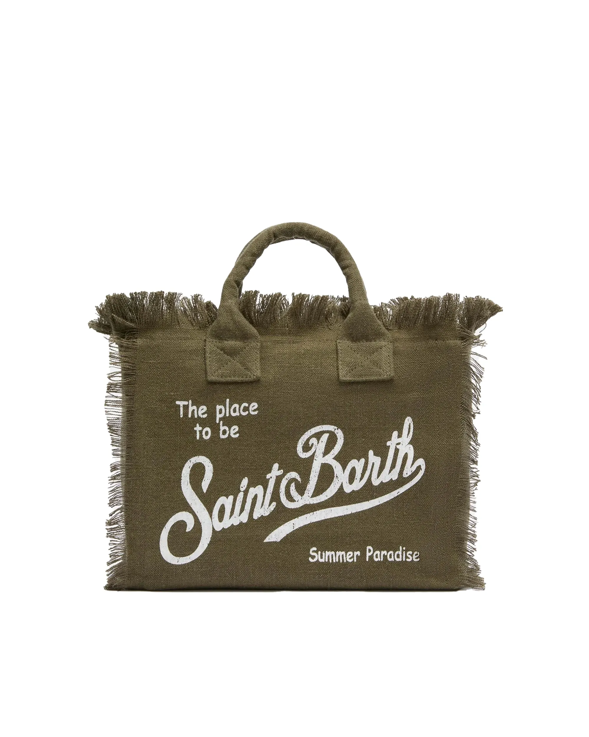 MC2 Saint Barth Borsa Colette i Lino Verde Militare
