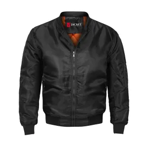 Men's Black Valor Polyester Bomber Jacket