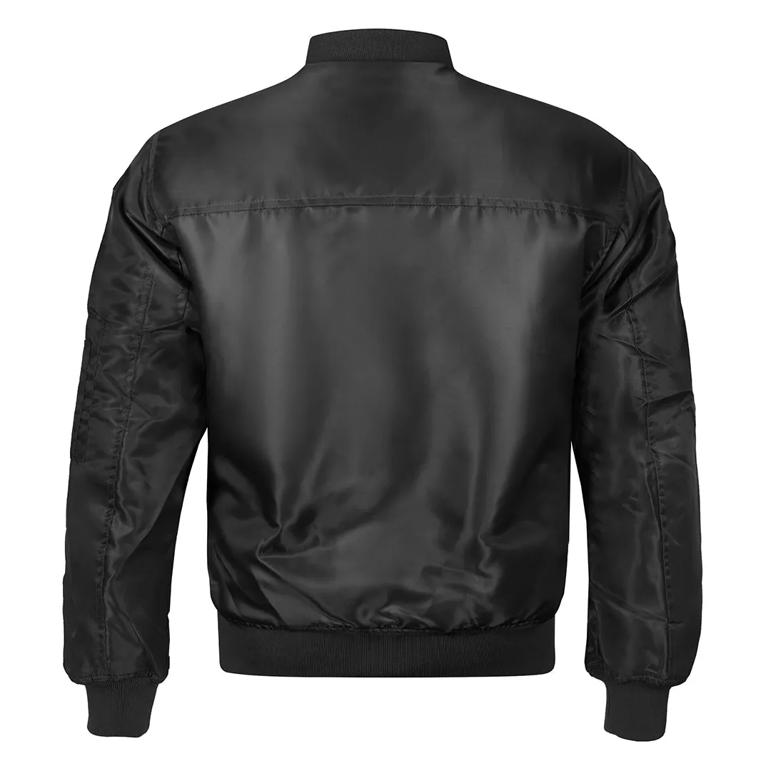 Men's Black Valor Polyester Bomber Jacket