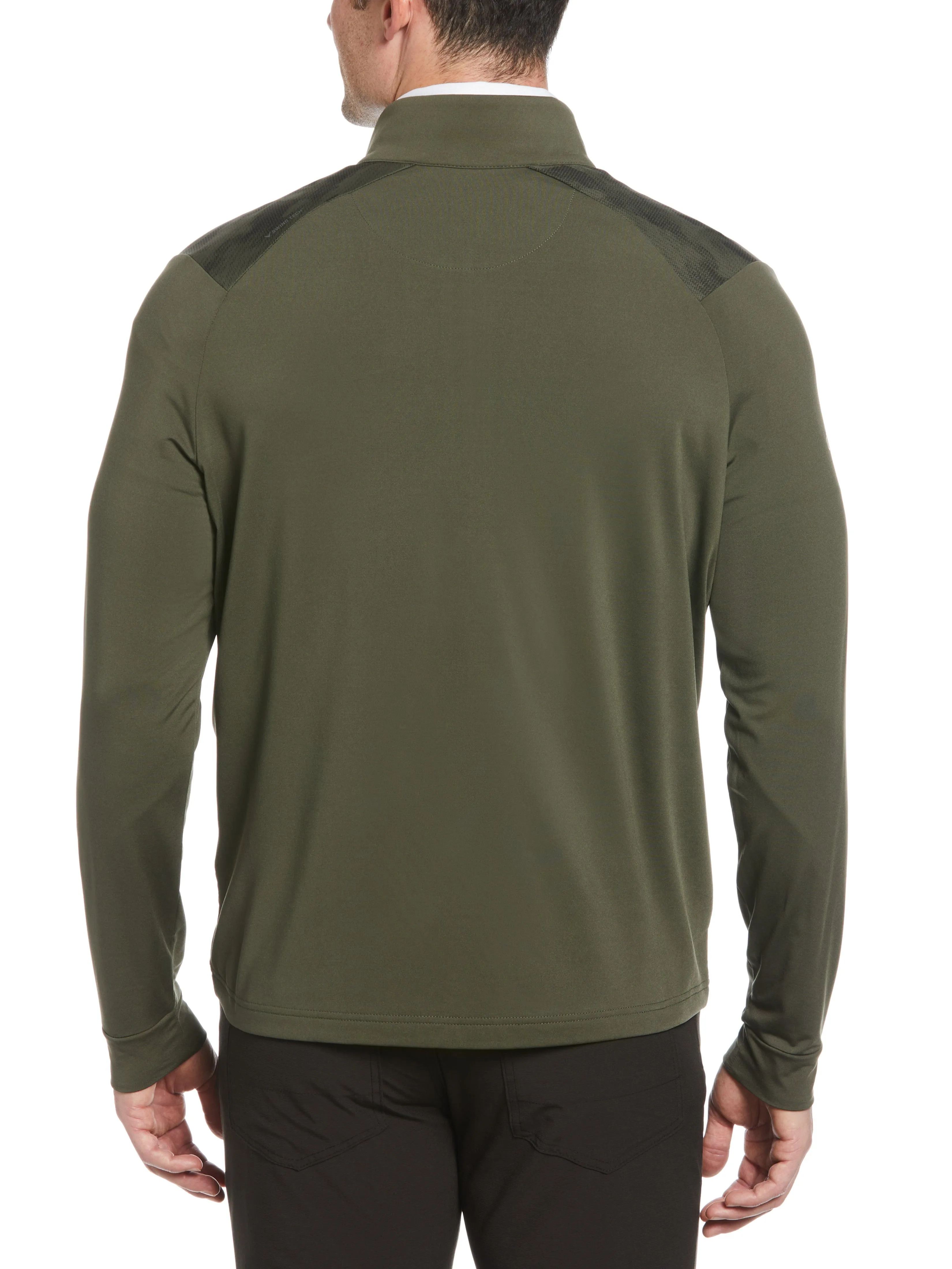 Mens Engineered Digital Camo Print 1/4 Zip Golf Pullover
